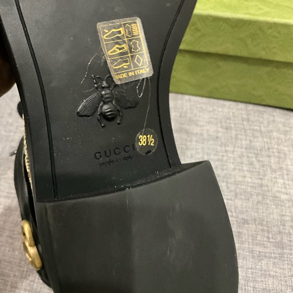 Gucci Women's 38.5 Black Brown GG Lace Up Combat Boots Booties - Picture 6 of 6